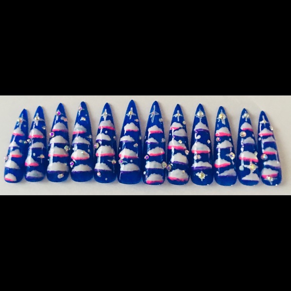 ☁️Cloudii Dreamz Press On Nails-XLong Med Stiletto - Picture 3 of 11